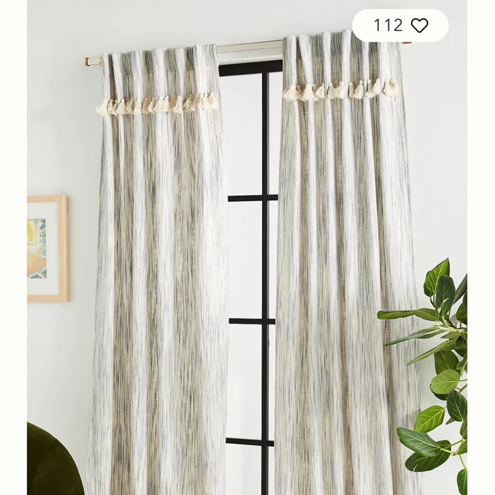 Anthropologie curtains - 96”L - 1 set/2 panels